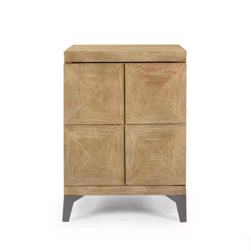 Boho Handmade Mango Wood and Iron Cabinet