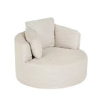 Corduroy Accent Chair, Cushioned Backrest Round Chair, Modern Single Sofa Chair for Living Room, Office & Apartment