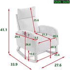 Boucle Rocking Chair - Plush Glider with Side Pockets & High Back