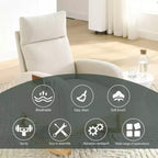 Boucle Rocking Chair - Plush Glider with Side Pockets & High Back
