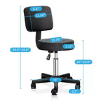 Rolling Bar Stool Adjustable Hydraulic Massage Spa Salon Beauty Chair with Backrest
