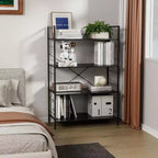 4 Tier Bookshelf, Large Bookcase w/Steel Frame, Industrial Book Shelves for Home Office, Rustic Book Shelf Organization & Storage for Bedroom