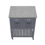 30Mobile Rolling Kitchen Island Trolley Serving Cart with Marble Top,Underneath Drawer & Slide-Out Wire Storage Basket
