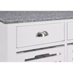 30Mobile Rolling Kitchen Island Trolley Serving Cart with Marble Top,Underneath Drawer & Slide-Out Wire Storage Basket