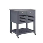 30Mobile Rolling Kitchen Island Trolley Serving Cart with Marble Top,Underneath Drawer & Slide-Out Wire Storage Basket