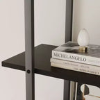 5-Tier Bookshelf with Storage Cabinet and Door, 71.1 Inch Tall Industrial Bookcase with Open Shelves for Living Room Bedroom
