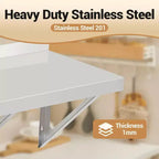 Commercial Stainless Steel Wall Shelf, Metal Kitchen Rack with Backsplash & Brackets for Home or Business