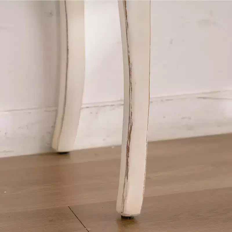 French Country Console Table with Carved Details and Curved Legs