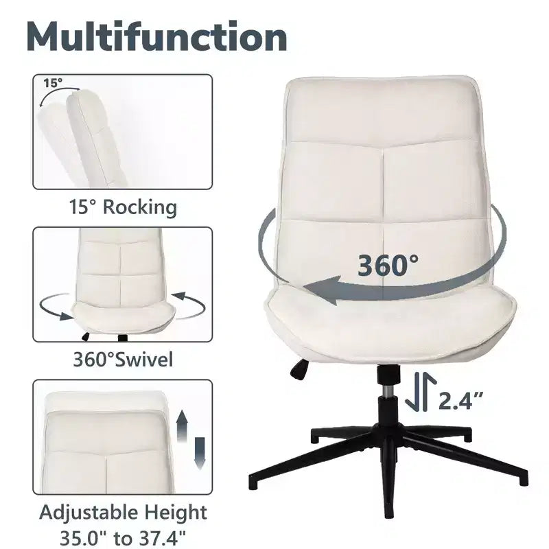 Swivel Accent Chair for Small Spaces, Upholstered, Beige