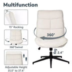 Swivel Accent Chair for Small Spaces, Upholstered, Beige
