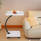 C Table End Table Adjustable Height, 360Swivel TV Tray Table, Couch Tables That slide under, C Shaped Side Tables for Sofa, Bed, Chair