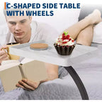 C Table End Table Adjustable Height, 360Swivel TV Tray Table, Couch Tables That slide under, C Shaped Side Tables for Sofa, Bed, Chair