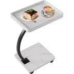 C Table End Table Adjustable Height, 360Swivel TV Tray Table, Couch Tables That slide under, C Shaped Side Tables for Sofa, Bed, Chair