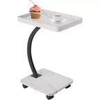 C Table End Table Adjustable Height, 360Swivel TV Tray Table, Couch Tables That slide under, C Shaped Side Tables for Sofa, Bed, Chair