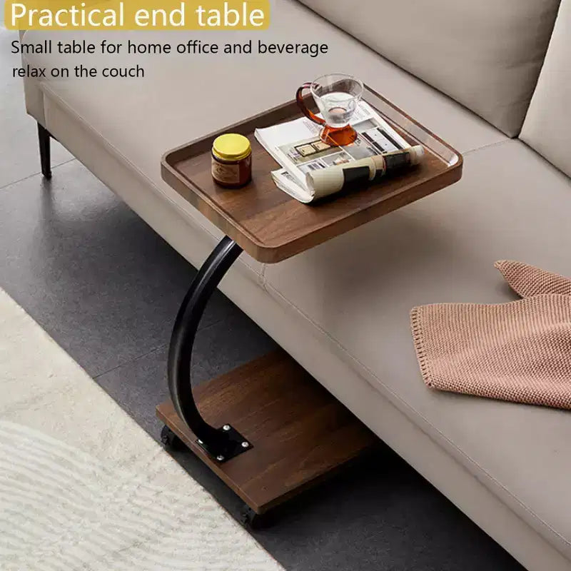 C Table End Table Adjustable Height, 360Swivel TV Tray Table, Couch Tables That slide under, C Shaped Side Tables for Sofa, Bed, Chair