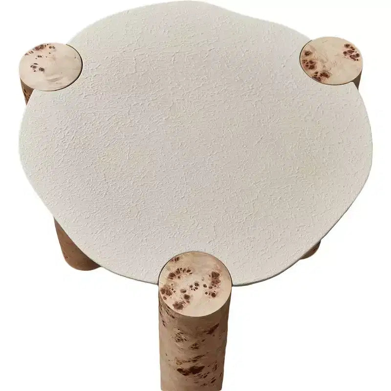 Natural Burl Wood End Table