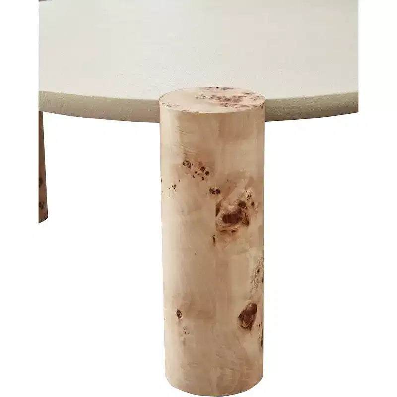 Natural Burl Wood End Table