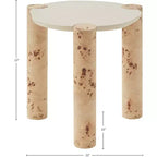 Natural Burl Wood End Table