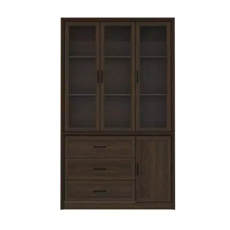 Modern Kitchen Hutch with Glass Doors, Multi-Drawer Kitchen Organizer, Kitchen Pantry with Storage, Easy Assembly