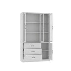 Modern Kitchen Hutch with Glass Doors, Multi-Drawer Kitchen Organizer, Kitchen Pantry with Storage, Easy Assembly