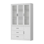 Modern Kitchen Hutch with Glass Doors, Multi-Drawer Kitchen Organizer, Kitchen Pantry with Storage, Easy Assembly