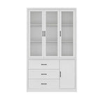 Modern Kitchen Hutch with Glass Doors, Multi-Drawer Kitchen Organizer, Kitchen Pantry with Storage, Easy Assembly