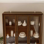 Modern Kitchen Hutch with Glass Doors, Multi-Drawer Kitchen Organizer, Kitchen Pantry with Storage, Easy Assembly