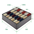 Drawer Organizer Clothes, 24 Cell Dresser Organizer Bins Divider for Socks Underwear Organizers, Baby Nursery Closet Organizer & Storage, Gray