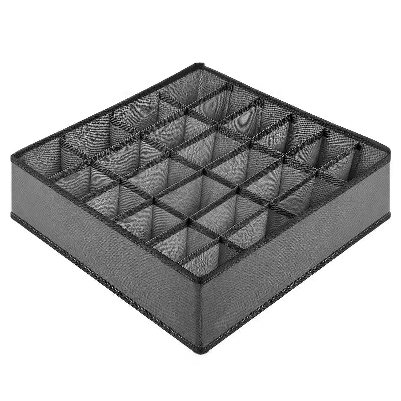 Drawer Organizer Clothes, 24 Cell Dresser Organizer Bins Divider for Socks Underwear Organizers, Baby Nursery Closet Organizer & Storage, Gray