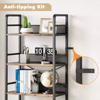 Industrial Bookshelf with Drawers, 4-Tier Rustic Bookcase, 70.87 Tall Display Storage Rack for Bedroom, Living Room, Home Office, Brown