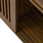 Extendable TV Stand Cat Furniture TV Media Console Cat House Litter Box Enclosure with Cat Scratcher, Walnut