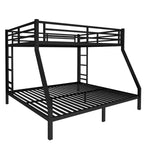 Metal Queen over King Bunk Bed for Teens and Adults Space-Saving and No Box Spring Needed Black