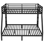 Metal Queen over King Bunk Bed for Teens and Adults Space-Saving and No Box Spring Needed Black