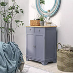 Sideboard Buffet Cabinet, Double Door Kitchen Cabinet, Coffee Bar Storage with 2 Drawers, Adjustable Shelf for Living Room, Gray