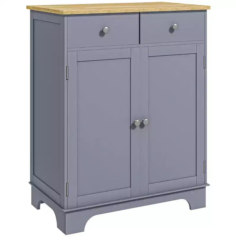 Sideboard Buffet Cabinet, Double Door Kitchen Cabinet, Coffee Bar Storage with 2 Drawers, Adjustable Shelf for Living Room, Gray