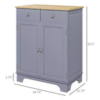 Sideboard Buffet Cabinet, Double Door Kitchen Cabinet, Coffee Bar Storage with 2 Drawers, Adjustable Shelf for Living Room, Gray