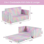 1-Piece Full Sponge Kids Double Folding Sofa Bed