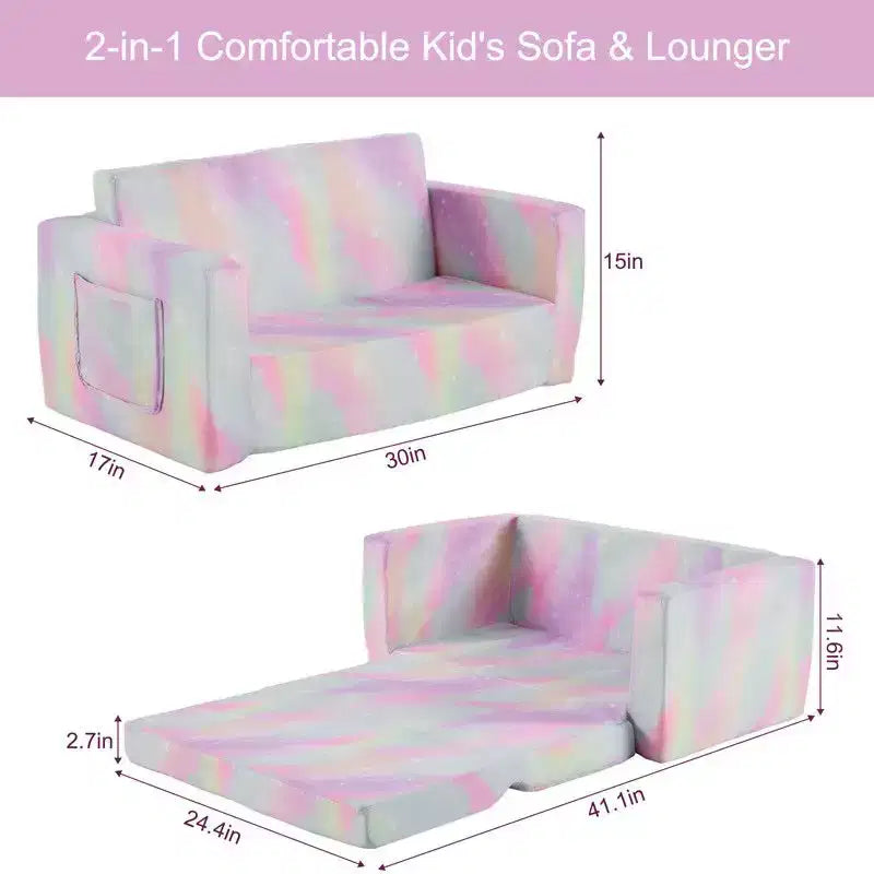 1-Piece Full Sponge Kids Double Folding Sofa Bed