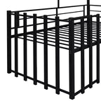 Metal House Loft Bed for Kids, Twin Size Loft Bed Frame with Roof & Window