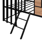 Metal House Loft Bed for Kids, Twin Size Loft Bed Frame with Roof & Window