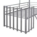 Metal House Loft Bed for Kids, Twin Size Loft Bed Frame with Roof & Window