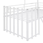 Metal House Loft Bed for Kids, Twin Size Loft Bed Frame with Roof & Window