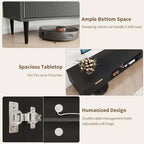 Modern TV Consoles for 75 Inch TVs, Entertainment Stand with 2 Large Storage Cabinets, Fluted Panel Design Media Console