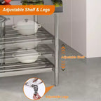 Stainless Steel Table, 36x30 Inch NSF Commercial Prep Table with Backsplash - Heavy-Duty Workstation for Restaurant Home Hotel