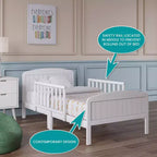 Toddler Bed, Solid Wood with Safety Rails, Easy Assembly