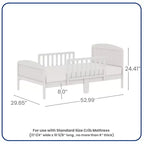 Toddler Bed, Solid Wood with Safety Rails, Easy Assembly