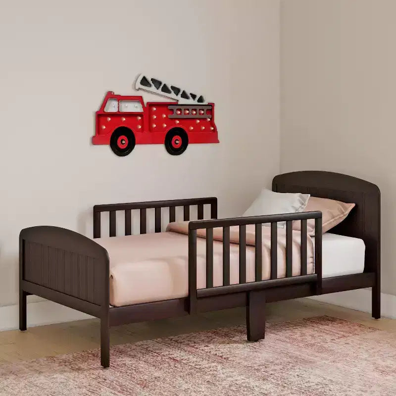Toddler Bed, Solid Wood with Safety Rails, Easy Assembly