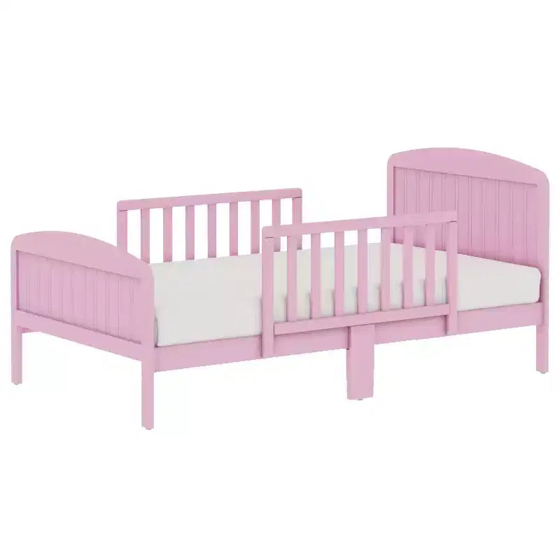 Toddler Bed, Solid Wood with Safety Rails, Easy Assembly