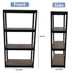 Black Adjustable 4-Tier Shelf Heavy-Duty Metal and Wood Storage Shelf Unit Garage Utility Rack with Boltless Assembly for Books, Kitchenware
