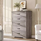 6 Drawer Dresser for Bedroom, Chest of Drawers, Farmhouse Modern Wooden Dresser, Storage Organizer